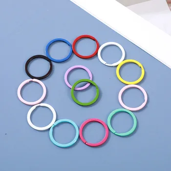 10tk 30mm Värvikas Värvitud Ring Tühi Split võtmehoidja Omanik Sobivus DIY Naised Mehed võtmehoidja Võtmehoidja Sleutelhanger Ehted Tegemine