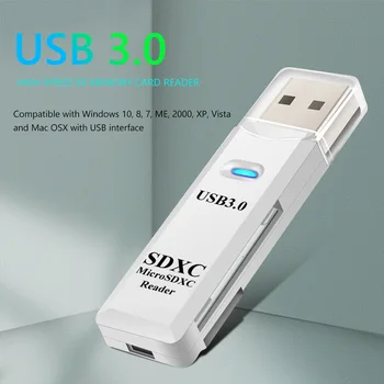 2 in 1 TF-Kaardi Lugeja USB 3.0 Adapter Sõita Tasuta Kaardi Lugeja Memory Secure Digital Väline LED toiteindikaator Sülearvuti