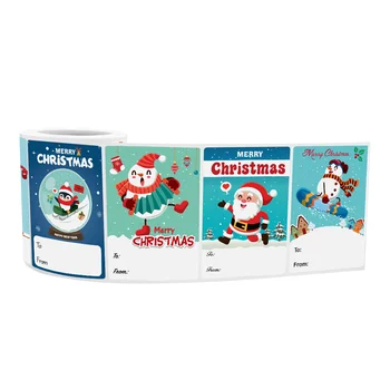50-100tk Ristküliku Merry Christmas Kingitus Nimi Sildid Tihend Etikett, Kleebised Santa Snowman Kleebised Kaardid Esitada Pakendi Kleebised 0