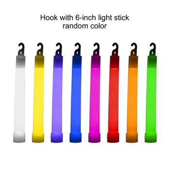 6 tolline Hõõguv Kinni Keemiline Glow Stick Kerge Kinni Väljas Telkimine vilkurid Pool jõuluehe