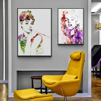 Abstraktne Audrey Hepburn Seina Art Lõuend maalisid Plakateid ja Trükib Kodu Kaunistamiseks Seina Pildid elutuba Salong Decor