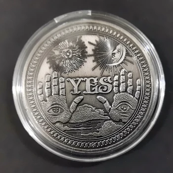 Antiik Teha Gooti Ennustus Otsus JAH EI Ouija Suveniiride Sulamist Münt Kahepoolne Mälestusmüntide Kollektsioon Õnnelik Dollari Mündi 0