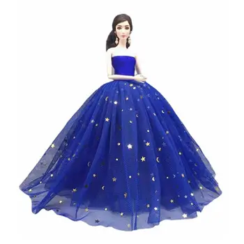 Blue Star Moon peep varba kingad Pulm Kleidid 1/6 BJD Riided Barbie Nukk Varustus Printsess Kleit Vestido 11.5
