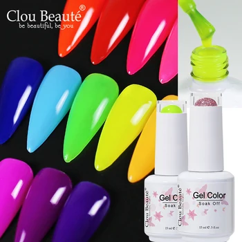 Clou Beaute Küünte Geel poola 15ml Vernis Semi lõplik UV Geel Glitter Maniküüri-poola Nail Art Lakk Tarvikud Professional
