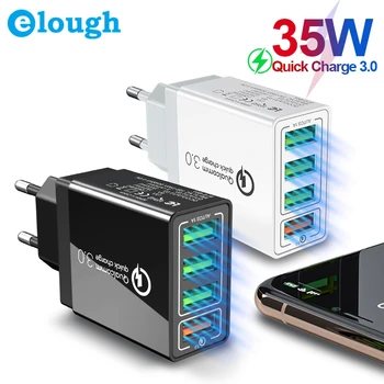 Elough 35W Kiire Laadimine 3.0 Kiire USB Laadija iPhone ' i 13 12 Pro Max 4 USB Mobiiltelefoni Seina Laadija EU US UK Plug