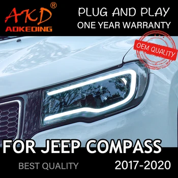 Esitulede Puhul JEEP Compass 2017-2020 Auto автомобильные товары LED PÄEVATULED Hella 5 Xenon Objektiivi Hid H7 Kompass Auto Tarvikud