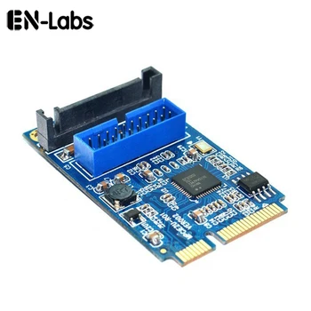 Et-Labs Emaplaadi Mini PCI Express Dual USB 3.0 20-pin Lisada Kaardi Adapter,Mini PCIe PCI-e 2 ports USB 3.0 w/ SATA power