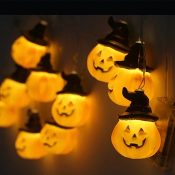 Halloween Pumpkin LED Light String Aed Kodu Poole Baar KTV Teenetemärgi Rekvisiidid LED Paelad Kerge Halloween Kerge Tarvikud 0