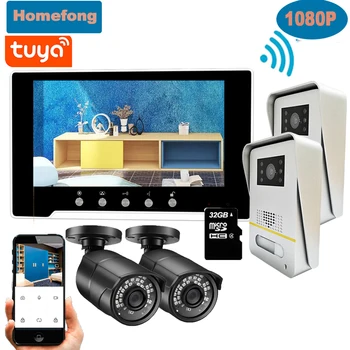 Homefong 1080P Tuya Smart IP Traadita Video Ukse Telefon Wifi Video Intercom Kaameraga Maja Security Kaitse Algatusel