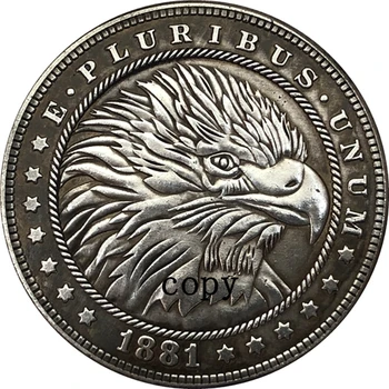 Hulkur Nikkel 1881-CC USA Morgan Dollar MÜNDI KOOPIA Tüüp 248