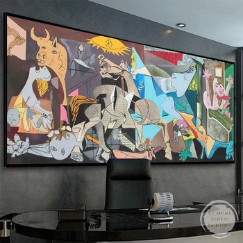 Kuulus Picasso Guernica Lõuendile Maali Kaasaegne Abstraktse Plakat ja Pildid Seina Art Teenetemärgi Kodus, Tuba Decor Pilte Cuadros