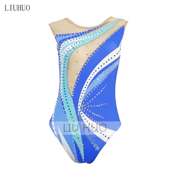 LIUHUO Sünkroniseeritud Ujumine Sobib Tüdrukud Lapsed Sinine Rütmiline Võimlemine Leotard Lapsed Teismelised Konkurentsi Teamwear Naiste Tantsu 0
