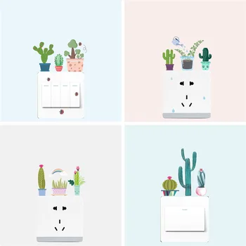 Loominguline Mahlakad Taimed Cactus Lüliti Kleepsud Kodu Kaunistamiseks Lapsed Toas Seina Pannoo Kunst Diy Naljakas 3d Pvc Plakatid