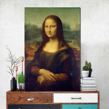 Mona Lisa Portree Klassikaline Kuulus Lõuendile Maali Vintage Plakatid ja Pildid Skandinaavia Cuadros Seina Pilt elutuba
