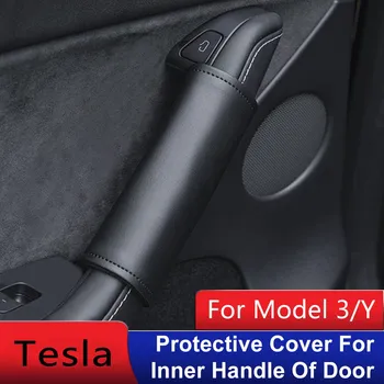 Näiteks Tesla Model 3 Y 2022 Tarvikud Auto Ukse Käepide Nahast Kate Sisekujunduses, Auto Tarvikud