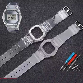 Silikoon Watchband Asendaja DW5600 DW5610 Kummist Rihm Sport Veekindel Kellarihmad Läbipaistev Watch Band Bezel Uus