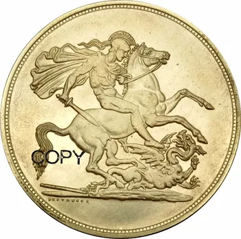 Suurbritannia George III 1820 viis 5 kilo kuldmünt Messing Koopia Mündid
