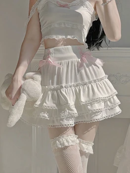 Suvel Jaapani Valge Lolita Armas Seelik Naiste Pits Vibu Korea Kawaii Armas Seelik Kõrge Vöökoht Elegantne Printsess Haldjas Seelikud 2022