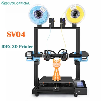 SV04 IDEX Auto Tasandamine TMC2209 Vaikne Juht 3D Printer Suured Ehitada Maht 300x300x400mm Sõltumatu Dual Ekstruuderis 3D-Printer