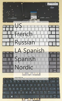 USA prantsuse, vene ja ladina-hispaania Nordic Klaviatuur HP Envy 13-ag000 13-ah0000 13t-ah100 13t-ah000 13-aq0000 13t-aq0000 Backlit