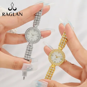 Uus Mood Naiste Kunstnahast Diamond Watch Roostevabast Terasest Quartz Watch Naiste Väike Juhuslik Käevõru Kellad Relogio Feminino