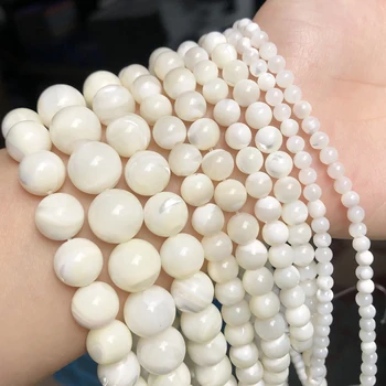 Valge Pärlmutter Mop Beads Natural Ring Lahti Helmed Ehete Tegemise DIY Käevõru, Kaelakee 15