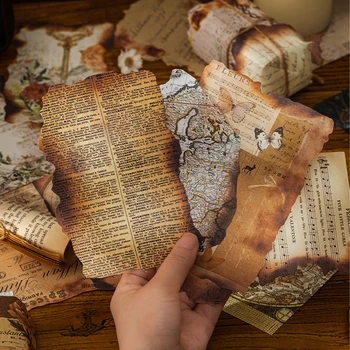Yoofun 30pcs Põles Decor Materjali Paber Vintage Kaart Tähed Ajalehe Põletamine Paberid Scrapbooking Teataja DIY