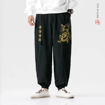 Zen Tee Meeste Hiina Stiilis Tikandid Dragon Kung Fu Haaremi Püksid Vietmam Jaapani Mood Spordi-Vabaaja Püksid Dance Streetwear
