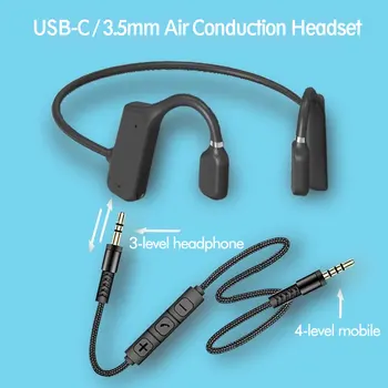 Õhu Luu Juhtivus Kõrvaklapid C-Tüüp vabaõhuspordi Peakomplekti 3,5 mm Juhtmega Kõrvaklapid Avatud-Kõrva Arvuti Mobiilne Tahvelarvuti, Sülearvuti,