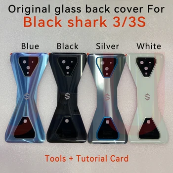 Uus Blackshark 3 pro Aku Kate Tagasi Klaasist Paneel, Tagumise Ukse Puhul Black Shark 3S tagakaane kaamera klaasist objektiiv 1