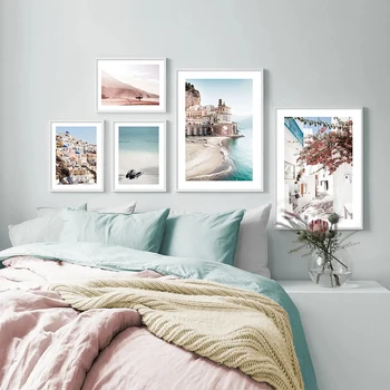 Veneetsia Amalfi Ranniku Linn Jõe Itaalia Rannikul Plakatid Ja Pildid Põhjamaade Kunsti Lõuend Maali Seina Pildid Elutuba Decor 1