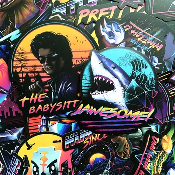 100tk Must Graffiti Elektroonilise Punk Kleepsud Pagasi Sülearvuti Decal Rula Kleebised Jalgratta Auto Kitarr Külmkapp Kleebis 2