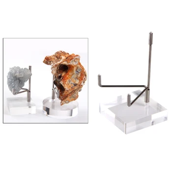 Akrüül vitriin Metallist Käe Omanik Suport Square Baas Fossiilid, Mineraalid, Kivimid kristallkuul Kollektsiooni Home Office Decor 2