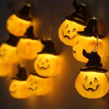 Halloween Pumpkin LED Light String Aed Kodu Poole Baar KTV Teenetemärgi Rekvisiidid LED Paelad Kerge Halloween Kerge Tarvikud 2