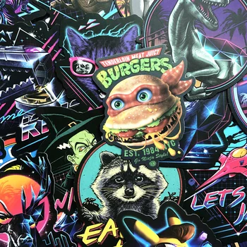 100tk Must Graffiti Elektroonilise Punk Kleepsud Pagasi Sülearvuti Decal Rula Kleebised Jalgratta Auto Kitarr Külmkapp Kleebis 3