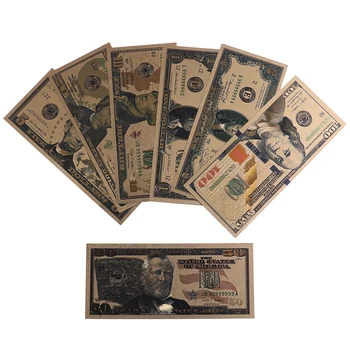 7tk/Set 24K replica kullatud Suveniiride Kodu Kaunistamiseks Realistlik Pangatähtede Dollarit Antiik Pinnatud Jubilee Märgib, Plastikust 3