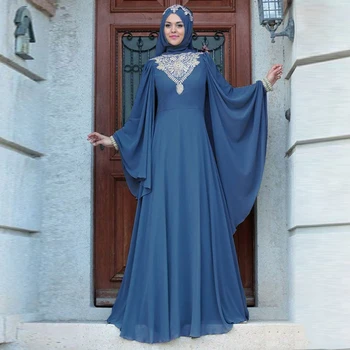 Moslemi Naiste Kleit Türgi Vintage Abaya Kleit Naiste Batwing Varruka Suur Kiik Islami Partei Kleidid Maroko Seal Kaftan Jilbab Rüü 3