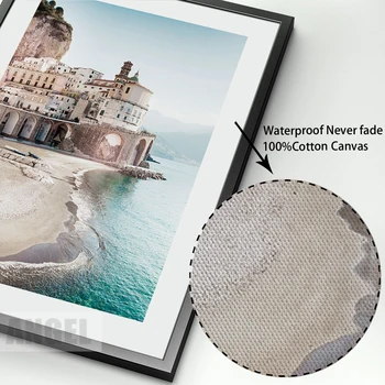 Veneetsia Amalfi Ranniku Linn Jõe Itaalia Rannikul Plakatid Ja Pildid Põhjamaade Kunsti Lõuend Maali Seina Pildid Elutuba Decor 3