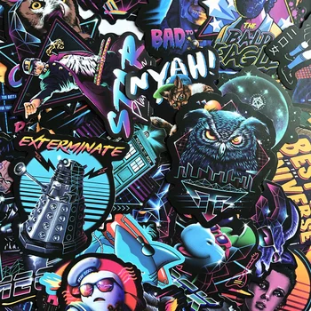 100tk Must Graffiti Elektroonilise Punk Kleepsud Pagasi Sülearvuti Decal Rula Kleebised Jalgratta Auto Kitarr Külmkapp Kleebis 4
