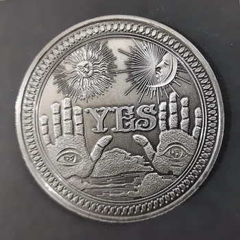 Antiik Teha Gooti Ennustus Otsus JAH EI Ouija Suveniiride Sulamist Münt Kahepoolne Mälestusmüntide Kollektsioon Õnnelik Dollari Mündi 5