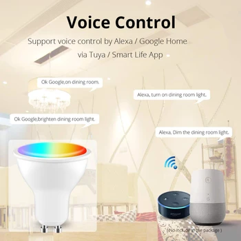 Tuya GU10 Zigbee 3.0 Smart Pirn RGBCW LED Lamp Smart Elu App Remot hääljuhtimine Tööd Alexa Echo Pluss Google Kodu 1