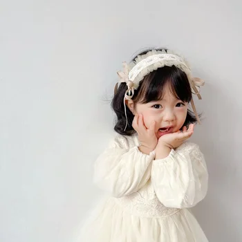 1tk Uus korea Hairband Lapsele Tüdruk Vintage Armas Pits Silma Printsess Juuksed Hoop 2-4 Aastane Laps Juuste Aksessuaarid Baby Tüdrukud 2