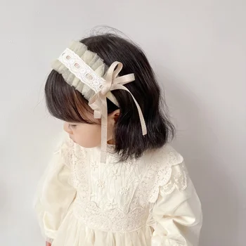 1tk Uus korea Hairband Lapsele Tüdruk Vintage Armas Pits Silma Printsess Juuksed Hoop 2-4 Aastane Laps Juuste Aksessuaarid Baby Tüdrukud 3