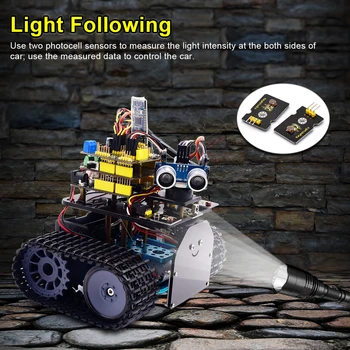 2022 UUS ! Keyestudio DIY Mini Tank V2.0 Tark Robot autokomplekti Arduino Robot VARS/Support IOS &Android APP Kontrolli 3