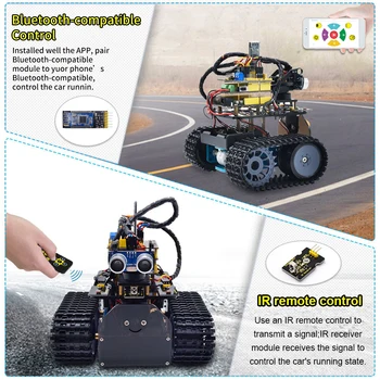 2022 UUS ! Keyestudio DIY Mini Tank V2.0 Tark Robot autokomplekti Arduino Robot VARS/Support IOS &Android APP Kontrolli 5